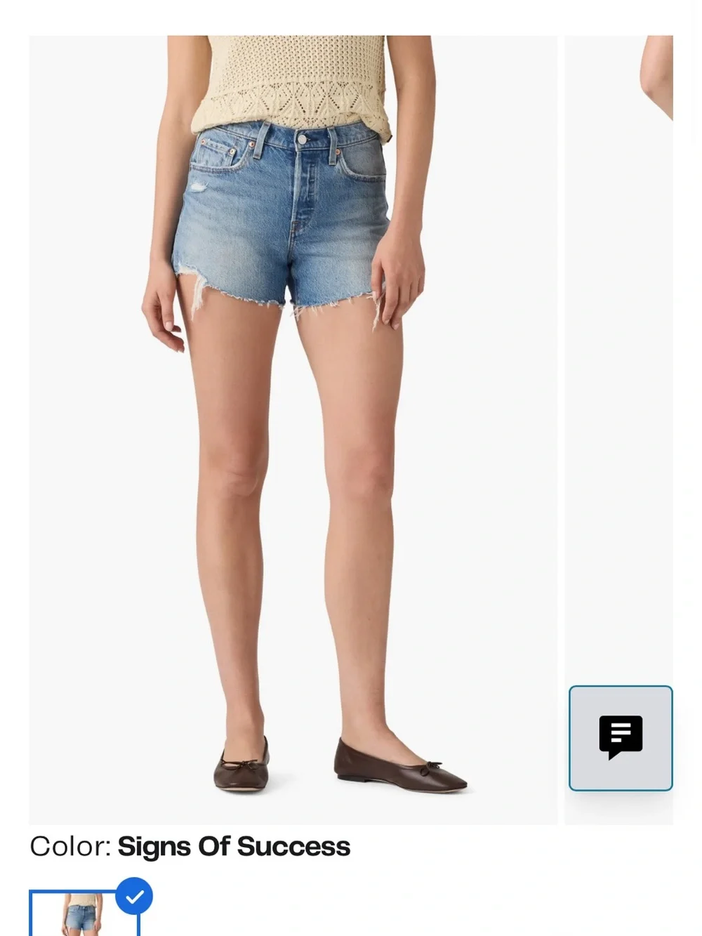 Levi's Light Blue Frayed Hem Denim Cutoff Shorts